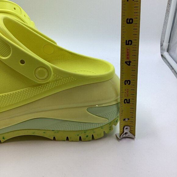 Crocs Mens 9 Womens 11 Classic Mega Crush Yellow Acidity Clog Platform - Picture 6 of 8
